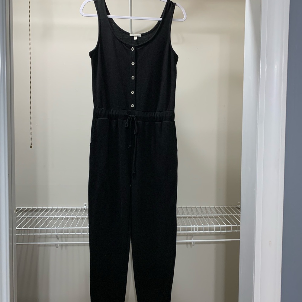 Maurices Black Button-Front Jumpsuit